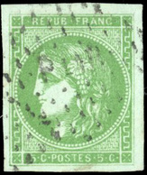 O 5c. Vert émeraude. Obl. TB. - 1870 Ausgabe Bordeaux