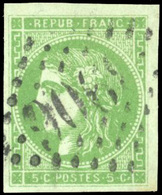 O 5c. Vert-jaune. Obl. GC. TB. - 1870 Uitgave Van Bordeaux