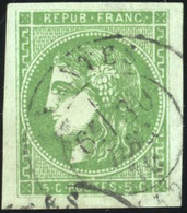 O 5c. Vert-gris. Report 2. Obl. Légère Et Centrale De NANTES Du 30 Décembre 1870. Belles Marges Mais Petits Défauts. Sig - 1870 Ausgabe Bordeaux