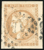 O 10c. Bistre. Obl. Très Grandes Marges. TB. - 1870 Ausgabe Bordeaux