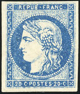 ** 20c. Bordeaux. Bleu Outremer. Type I Report I. SUP. R. - 1870 Uitgave Van Bordeaux