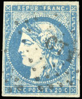 O 20c. Bleu. Type I. Report I. Obl. Légère. Obl. SUP. - 1870 Uitgave Van Bordeaux