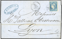 O 20c. Bleu. Obl. Sur Lettre Frappée Du CàD De CREST 20 DECEMBRE 1870 à Destination De LYON. TB. - 1870 Uitgave Van Bordeaux