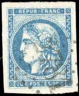 * 20c. Bleu. Report 2. Obl. Très Grandes Marges. SUP. - 1870 Uitgave Van Bordeaux