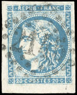 O 20c. Bleu. Type II. Report 3. Très Grandes Marges. SUP. - 1870 Uitgave Van Bordeaux