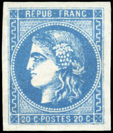 * 20c. Bleu. Forte Charnière. Belles Marges. SUP. - 1870 Uitgave Van Bordeaux