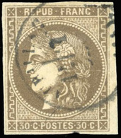 O 30c. Brun. Obl. CàD. TB. - 1870 Uitgave Van Bordeaux