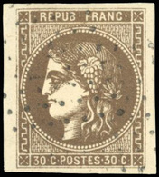O 30c. Brun. Obl. Légère. TB. - 1870 Ausgabe Bordeaux