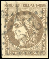 O 30c. Brun Clair. Obl. TB. - 1870 Ausgabe Bordeaux