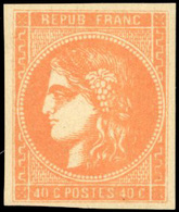 ** 40c. Orange. SUP. - 1870 Uitgave Van Bordeaux