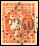 O 40c. Rouge-orange. Obl. GC 2240. SUP. - 1870 Uitgave Van Bordeaux