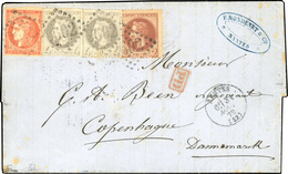 O 40c. Bordeaux + 2c. + 4c. X 2 Laurés Obl. GC 2602 S/lettre Frappée Du CàD De NANTES Du 31 Août 1872 à Destination De C - 1870 Uitgave Van Bordeaux