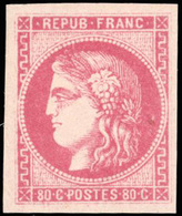 ** 80c. Rose Nuance Vive. Fraicheur Postale. SUP. - 1870 Ausgabe Bordeaux