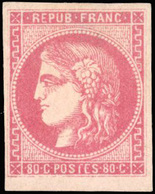 * 80c. Rose. Bas De Feuille. SUP. - 1870 Ausgabe Bordeaux