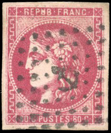 O 80c. Rose Carminé. Obl. Ancre. SUP. - 1870 Ausgabe Bordeaux
