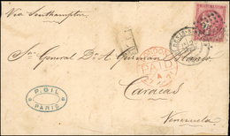 O 80c. Rose Sur Lettre Portant Le Cachet Commercial De Gil - Paris Oblitéré GC 3568 Sur Lettre Frappée Du C.à D. De Sain - 1870 Ausgabe Bordeaux