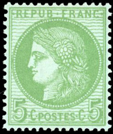 ** 5c. Vert S/azuré. TB. - 1871-1875 Cérès