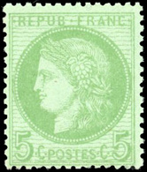 ** 5c. Vert Vif Sur Azuré. SUP. - 1871-1875 Cérès