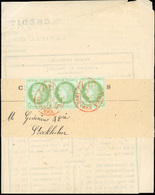 O 5c. Vert-jaune Sur Azuré. Obl. Sur Lettre Frappée Du CàD Des Imprimés Du 18 Octobre 74 à Destination De STOCKHOLM - SU - 1871-1875 Cérès