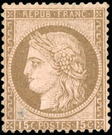 * Erreur Du 15c. Brun S/rose. Bien Centré. TB. - 1871-1875 Cérès