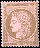 ** 10c. Brun Sur Rose. SUP. - 1871-1875 Cérès