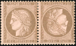 * 10c. Brun Sur Rose. Paire Tête-Bêche. TB. - 1871-1875 Ceres