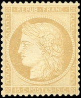 ** 15c. Bistre-pâle. SUP. - 1871-1875 Cérès