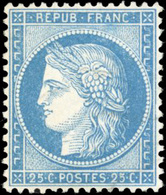 ** 25c. Bleu. Centrage Parfait. Type I. SUP. - 1871-1875 Cérès