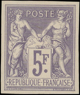 (*) Type Sage. Emission Des Régents. 16 Valeurs Du 1c. Au 5F. Sans Teinte De Fond Dont 20c. Bleu, 30c. Bistre Et 5F. Vio - 1876-1878 Sage (Type I)