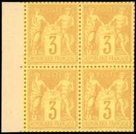 (*) Série Groupe S/papier Carton. 9 Valeurs. Bloc De 4. Dentelure Figurée. Coin De Feuille Ou Bord De Feuille. Tirage De - 1876-1878 Sage (Type I)