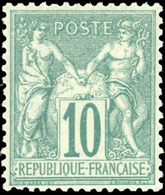 ** 10c. Vert. Centrage Parfait. SUP. - 1876-1878 Sage (Typ I)