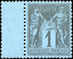 * 1c. Bleu De Prusse. Charnière Imperfectible. BdeF. Pièce De Rêve. Qualité Exceptionnelle. SUP. RRR. - 1876-1878 Sage (Type I)