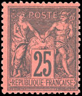 ** 25c. Noir S/rouge Foncé. TB. - 1876-1878 Sage (Type I)