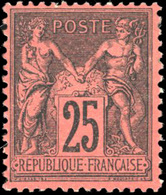 * 25c. Noir S/rouge. SUP. - 1876-1878 Sage (Type I)