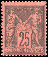 * 25c. Noir S/rouge. Type II. B. - 1876-1878 Sage (Type I)