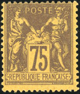 ** 75c. Violet S/jaune. Belle Impression. TB. - 1876-1878 Sage (Type I)