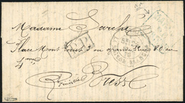 O L'ETATS-UNIS. Lettre En Franchise Frappée Du Cachet Bleu ''MARINS DE LORIENT'' Et Du CàD De PARIS Du 25 Septembre 1870 - Krieg 1870