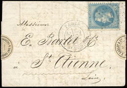 O L'ARMAND BARBES. 20c. Laurés Obl. étoile 11 Obl. S/lettre Frappée Du CàD De PARIS - R. ST-HONORE Du 29 Septembre 1870  - Krieg 1870