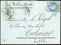 O L'ARMAND BARBES. 20c. Lauré. Obl. étoile Sur Lettre Frappée Du CàD De PARIS(60) Du 30 Septembre 1870 à Destination De  - Oorlog 1870