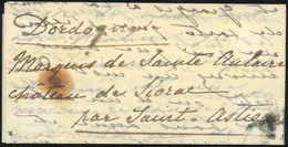 O LE WASHINGTON. 20c. Laurés, Collé Au Verso Du Pli, Obl. étoile S/lettre Frappée Du Cachet Avec Section De Levée De PAR - Krieg 1870