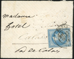 O Pli Confié Du WASHINGTON. 20c. Lauré. Obl. S/lettre De Paris Du CàD De DOUAI Du 13 Octobre 1870 à Destination De CALAI - Krieg 1870