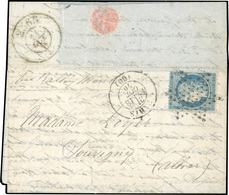 O LE LAFAYETTE. 20c. Siège Obl. étoile S/lettre Frappée Du CàD De PARIS (60) Avec Section De Levée Du 18 Octobre 1870 à  - Guerre De 1870