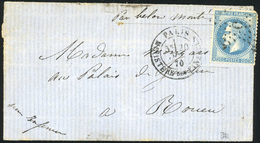 O LE GARIBALDI. 20c. Laurés Obl. étoile ''5'' S/lettre Frappée Du CàD De PARIS - MINISTERE DES FINANCES Du 20 Octobre 18 - Oorlog 1870