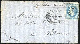 O LE GARIBALDI. 20c. Laurés Obl. étoile ''5'' S/lettre Frappée Du CàD De PARIS - MINISTERE DES FINANCES Du 20 Octobre 18 - War 1870