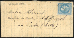 O LE FERDINAND FLOCON. 20c. Siège Obl. étoile S/Gazette Des Absents N°4 Frappée Du CàD De PARIS Du 2 Novembre 1870 à Des - War 1870