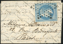 O 20c. Bleu Obl. Etoile S/lettre Manuscrite De DRUCOURT Du 27 Octobre 1870 à Destination De PARIS. TB. - Oorlog 1870