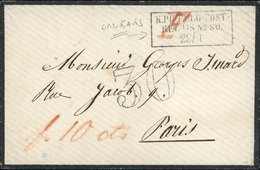 O Lettre Frappée Du CàD FELDPOST RELAIS 80 D'Orléans Du 29 Janvier Et De La Taxe 30 à Destination De PARIS. Arrivée Le 2 - Krieg 1870