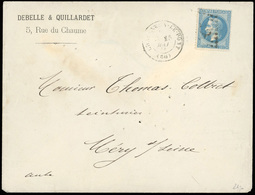 O 20c. Lauré Obl. GC S/lettre De PARIS, Sortie Par Le Bureau De CHARENTON-LE-PONT Du 15 Mai 1871 à Destination De MERY-S - War 1870