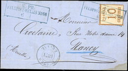 O 10c. Obl. FELDPOST RELAIS N°66 Du 6 Janvier 1871 S/lettre De GERARDMER à Destination De NANCY - MEURTHE-ET-MOSELLE. Au - Other & Unclassified