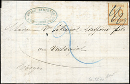 O 10c. Obl. Plume S/lettre Du 10 Décembre 1870 De REMIREMONT à Destination De VAL D'AJOL - VOSGES. Taxée à 2d. TB. - Altri & Non Classificati